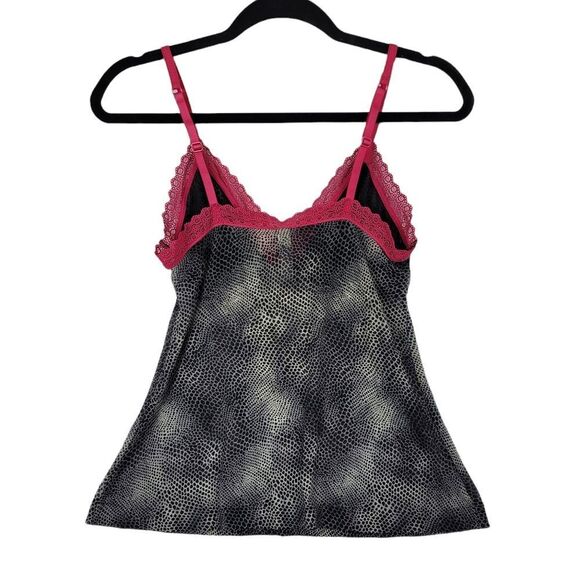 Jose Natori Black And Grey Patterned Cami With Hot Pink Accents Size M - Picture 3 of 5